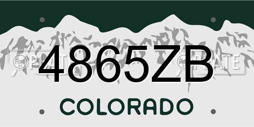 4865ZB Colorado License Plate
