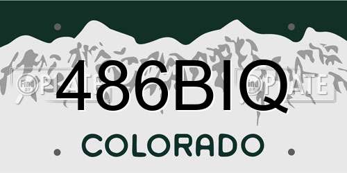 486BIQ Colorado License Plate