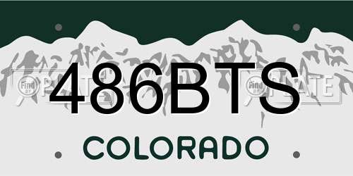 486BTS Colorado License Plate