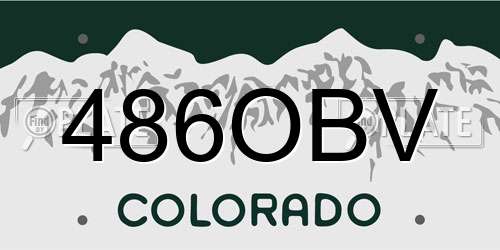 486OBV Colorado License Plate