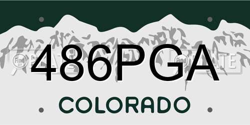 486PGA Colorado License Plate