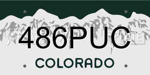 486PUC Colorado License Plate