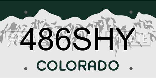 486SHY Colorado License Plate