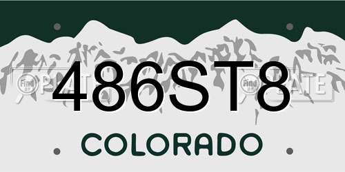 486ST8 Colorado License Plate