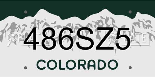 486SZ5 Colorado License Plate