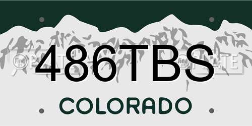 486TBS Colorado License Plate