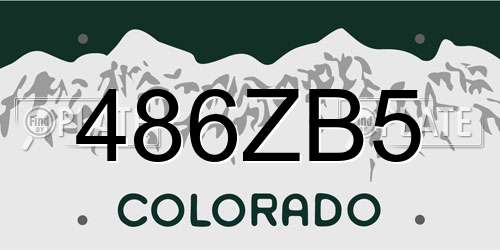 486ZB5 Colorado License Plate