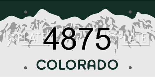 4875 Colorado License Plate