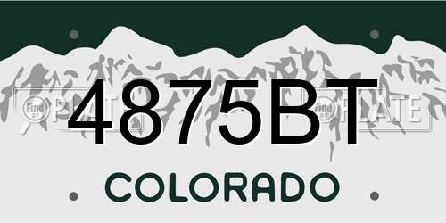 4875BT Colorado License Plate