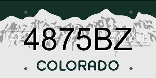 4875BZ Colorado License Plate