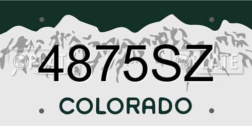 4875SZ Colorado License Plate