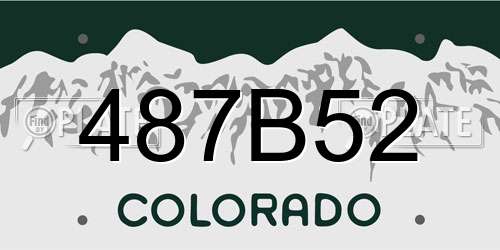 487B52 Colorado License Plate