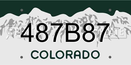 487B87 Colorado License Plate