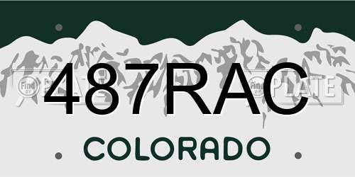 487RAC Colorado License Plate