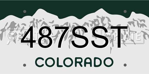 487SST Colorado License Plate