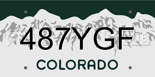 487YGF Colorado License Plate