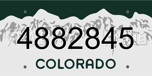 4882845 Colorado License Plate