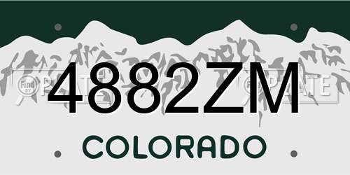 4882ZM Colorado License Plate