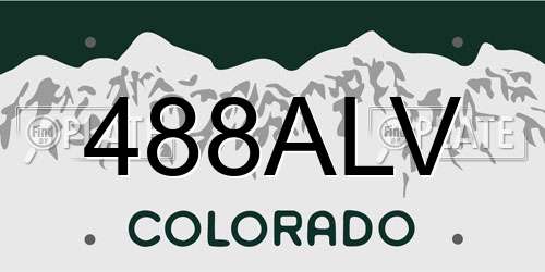 488ALV Colorado License Plate