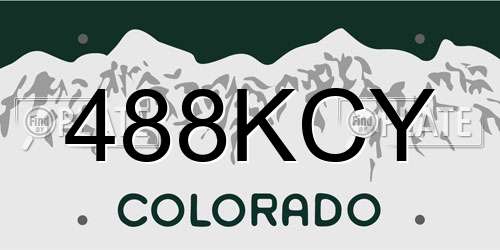 488KCY Colorado License Plate