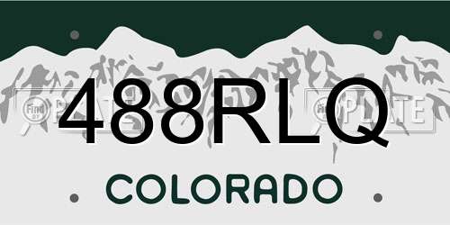 488RLQ Colorado License Plate