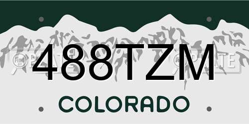 488TZM Colorado License Plate