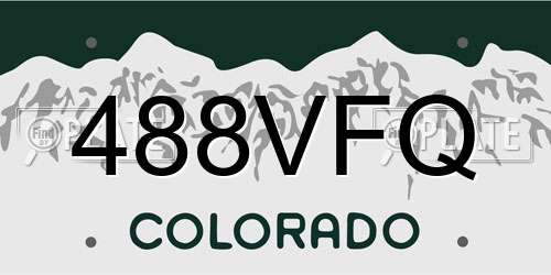 488VFQ Colorado License Plate