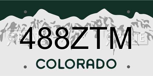 488ZTM Colorado License Plate