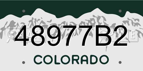 48977B2 Colorado License Plate