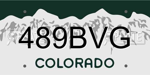 489BVG Colorado License Plate