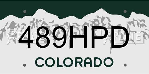 489HPD Colorado License Plate
