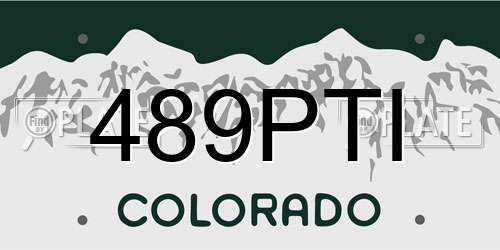 489PTI Colorado License Plate