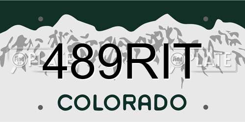 489RIT Colorado License Plate