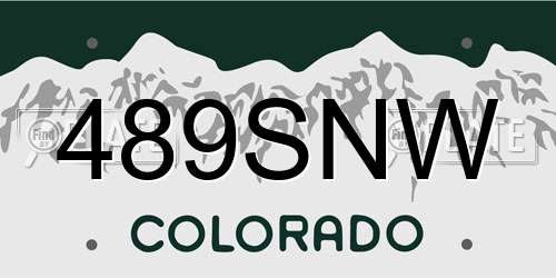 489SNW Colorado License Plate