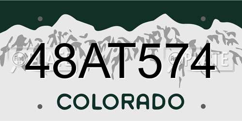 48AT574 Colorado License Plate
