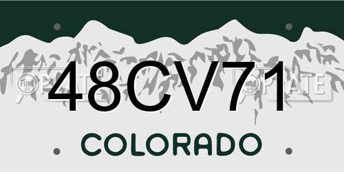 48CV71 Colorado License Plate