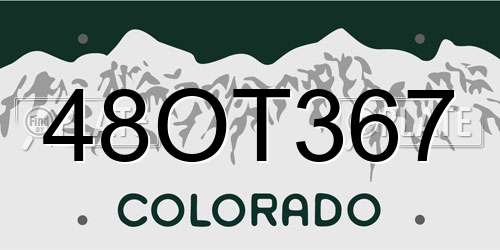 48OT367 Colorado License Plate