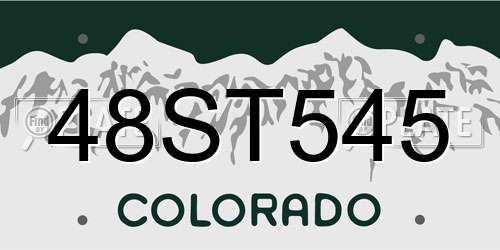 48ST545 Colorado License Plate