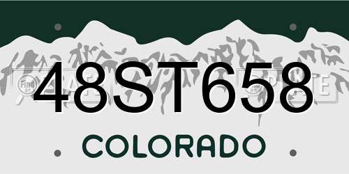 48ST658 Colorado License Plate