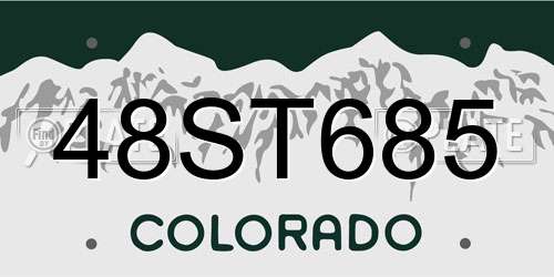48ST685 Colorado License Plate
