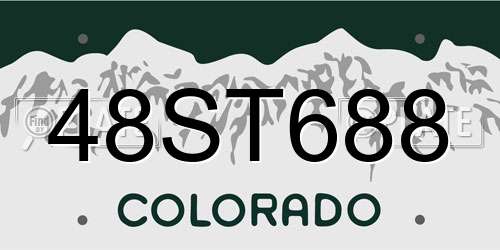 48ST688 Colorado License Plate