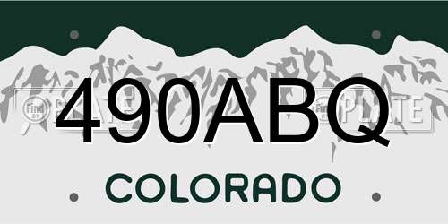 490ABQ Colorado License Plate