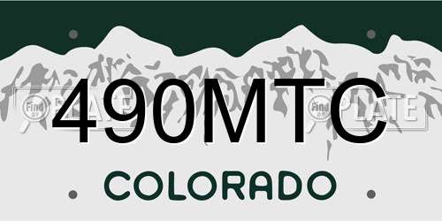 490MTC Colorado License Plate