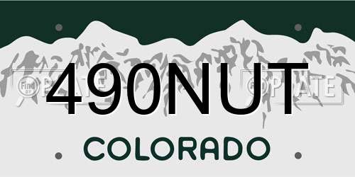 490NUT Colorado License Plate