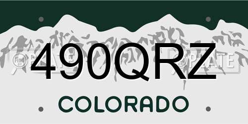 490QRZ Colorado License Plate