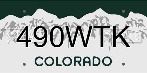 490WTK Colorado License Plate