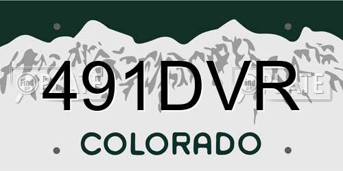 491DVR Colorado License Plate