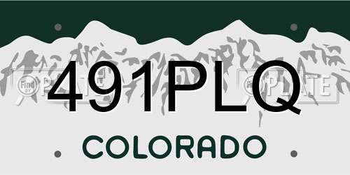 491PLQ Colorado License Plate