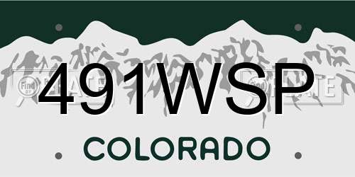 491WSP Colorado License Plate