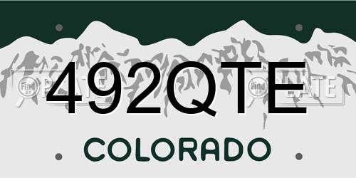 492QTE Colorado License Plate